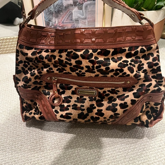 Isabella Fiore Leopard Ponyhair Hot Trot XL Hobo - Picture 2 of 7